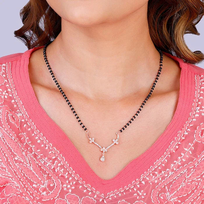 Rose Gold Harmony Drop Mangalsutra Necklace